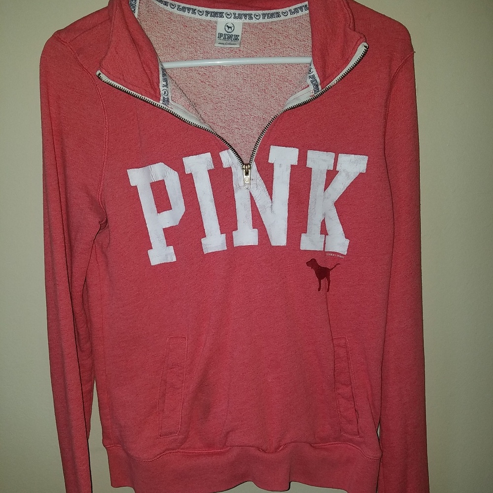 PINK VS Quarter Zip Pullover Size Small